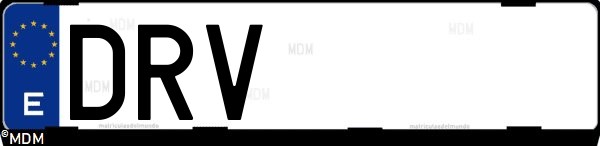Matrícula española DRV, correspondiente al año 2005