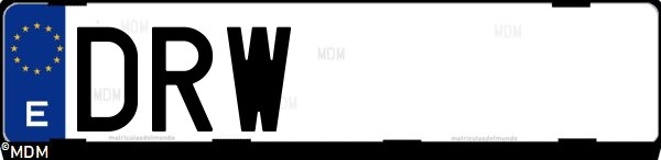 Matrícula española DRW, correspondiente al año 2005