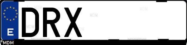 Matrícula española DRX, correspondiente al año 2005