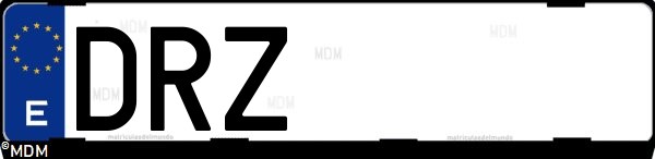 Matrícula española DRZ, correspondiente al año 2005