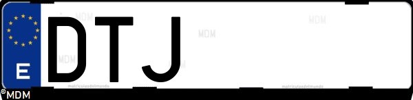 Matrícula española DTJ, correspondiente al año 2005