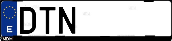 Matrícula española DTN, correspondiente al año 2005