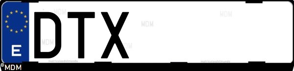 Matrícula española DTX, correspondiente al año 2005
