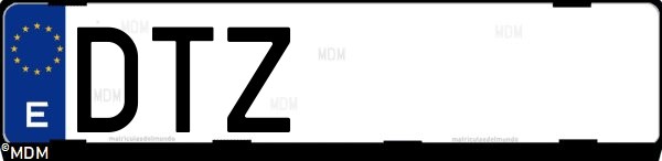 Matrícula española DTZ, correspondiente al año 2005