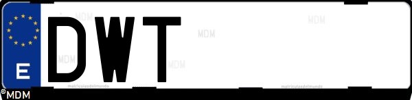 Matrícula española DWT, correspondiente al año 2006