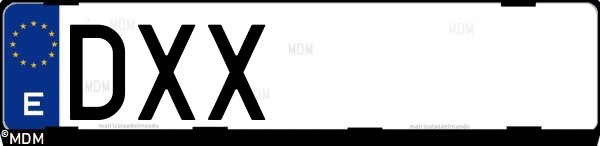 Matrícula española DXX, correspondiente al año 2006