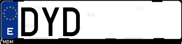 Matrícula española DYD, correspondiente al año 2006