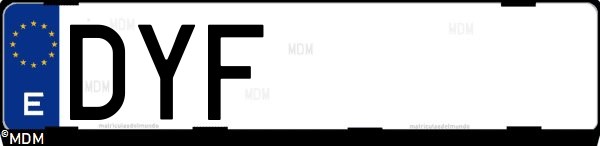 Matrícula española DYF, correspondiente al año 2006