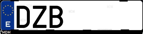 Matrícula española DZB, correspondiente al año 2006