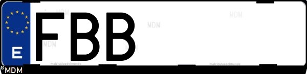 Matrícula española FBB, correspondiente al año 2006