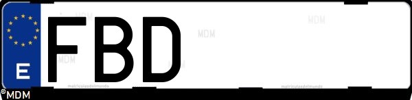 Matrícula española FBD, correspondiente al año 2006