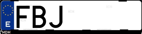 Matrícula española FBJ, correspondiente al año 2006