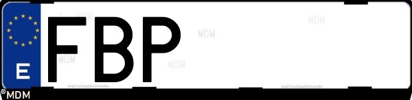 Matrícula española FBP, correspondiente al año 2006