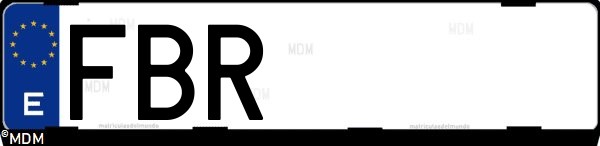 Matrícula española FBR, correspondiente al año 2006