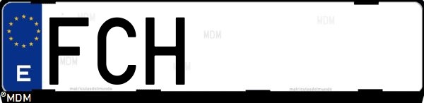 Matrícula española FCH, correspondiente al año 2006