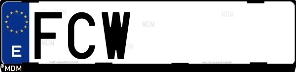 Matrícula española FCW, correspondiente al año 2006