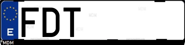 Matrícula española FDT, correspondiente al año 2006