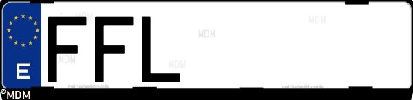 Matrícula española FFL, correspondiente al año 2006