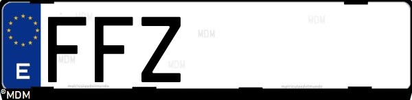 Matrícula española FFZ, correspondiente al año 2006