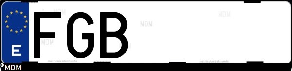 Matrícula española FGB, correspondiente al año 2006