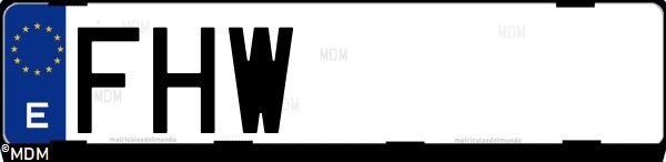 Matrícula española FHW, correspondiente al año 2006