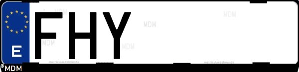 Matrícula española FHY, correspondiente al año 2006