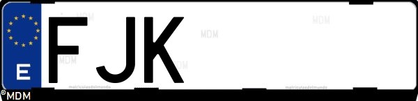 Matrícula española FJK, correspondiente al año 2006