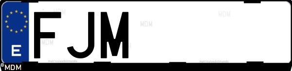 Matrícula española FJM, correspondiente al año 2006