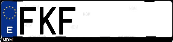 Matrícula española FKF, correspondiente al año 2007