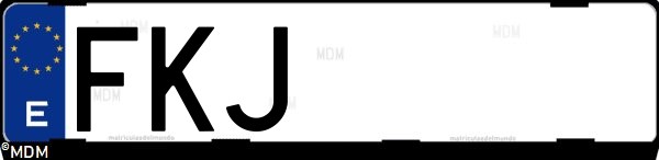 Matrícula española FKJ, correspondiente al año 2007