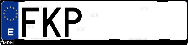 Matrícula española FKP, correspondiente al año 2007