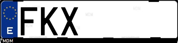 Matrícula española FKX, correspondiente al año 2007