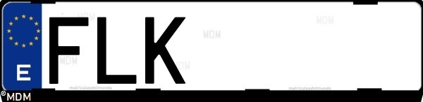 Matrícula española FLK, correspondiente al año 2007