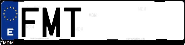 Matrícula española FMT, correspondiente al año 2007