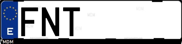 Matrícula española FNT, correspondiente al año 2007