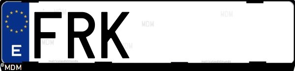 Matrícula española FRK, correspondiente al año 2007