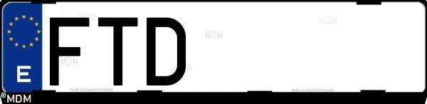 Matrícula española FTD, correspondiente al año 2007