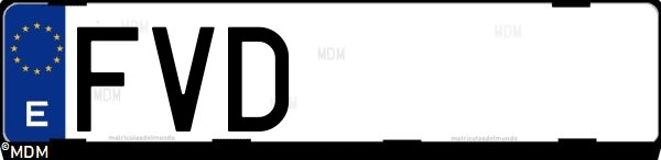 Matrícula española FVD, correspondiente al año 2007