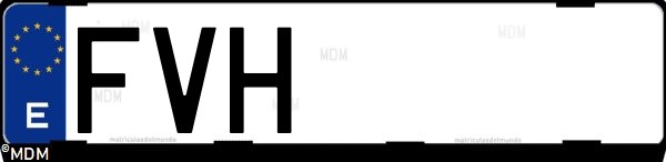 Matrícula española FVH, correspondiente al año 2007