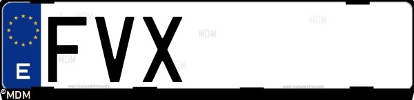 Matrícula española FVX, correspondiente al año 2007