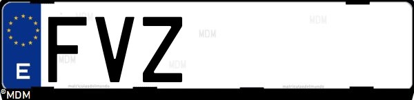Matrícula española FVZ, correspondiente al año 2007