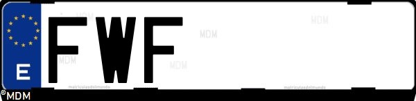 Matrícula española FWF, correspondiente al año 2007
