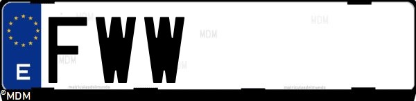 Matrícula española FWW, correspondiente al año 2007