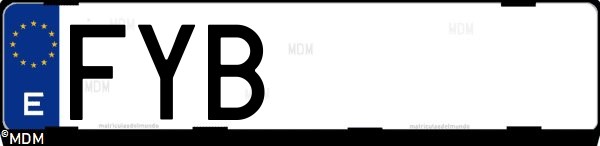 Matrícula española FYB, correspondiente al año 2007
