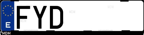 Matrícula española FYD, correspondiente al año 2007