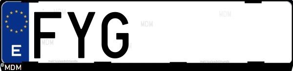 Matrícula española FYG, correspondiente al año 2007