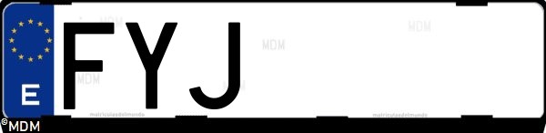 Matrícula española FYJ, correspondiente al año 2007