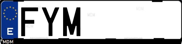 Matrícula española FYM, correspondiente al año 2007