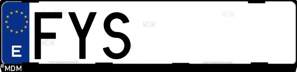Matrícula española FYS, correspondiente al año 2007