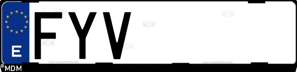 Matrícula española FYV, correspondiente al año 2007